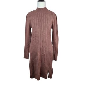 Abercrombie & Fitch light brown mock neck sweater dress size large